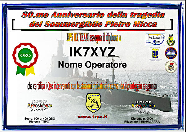 Fac Simile del diploma SPM80